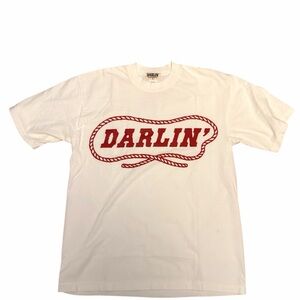 Darling White Tee with Red Rope Graphic